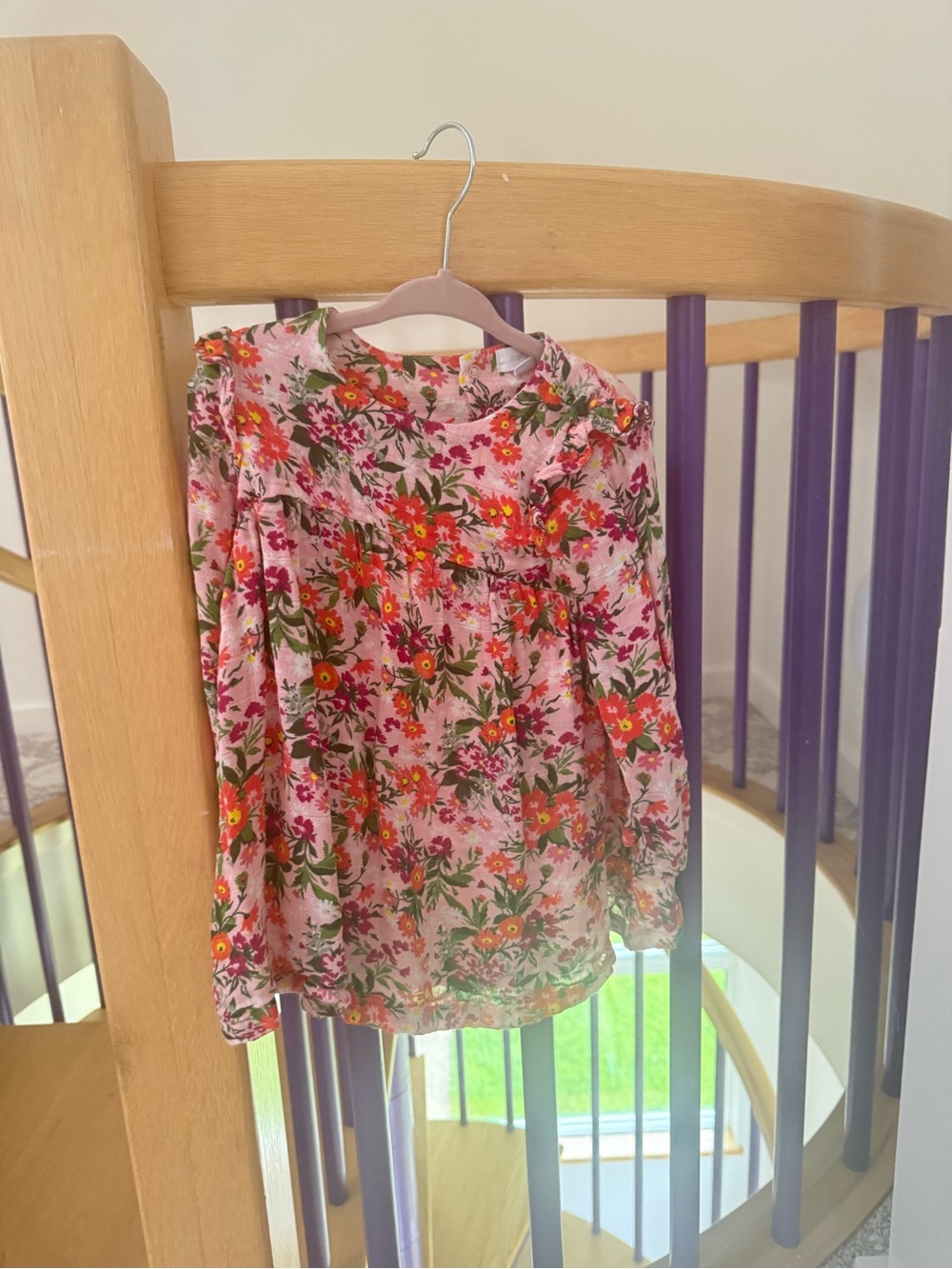 18-24M Angel Dear Toddler Girl’s Floral Long Organic Cotton Dress NWOT